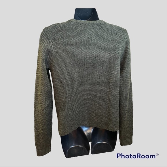 Cynthia Rowley army green boucle cardigan with buckles, size small. - Picture 4 of 9